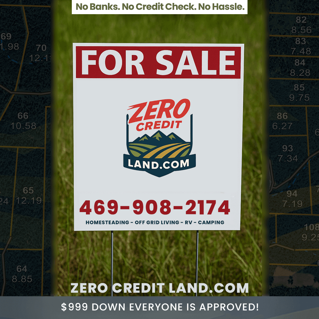 Zero Credit Land sign